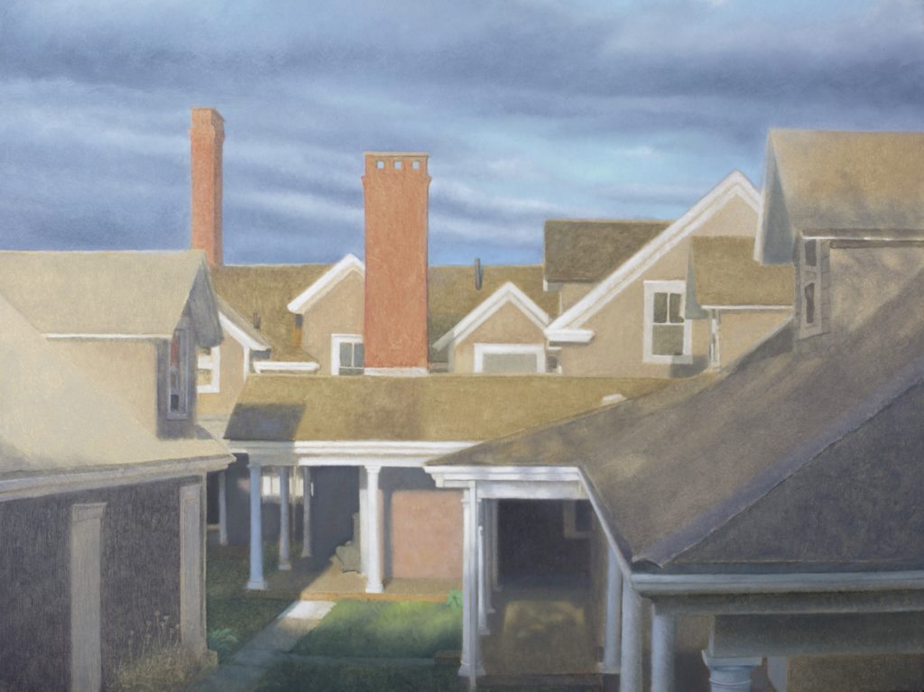 Avalon Roofline no. 2, Oil on Panel, 15 x 20 inches, 2017