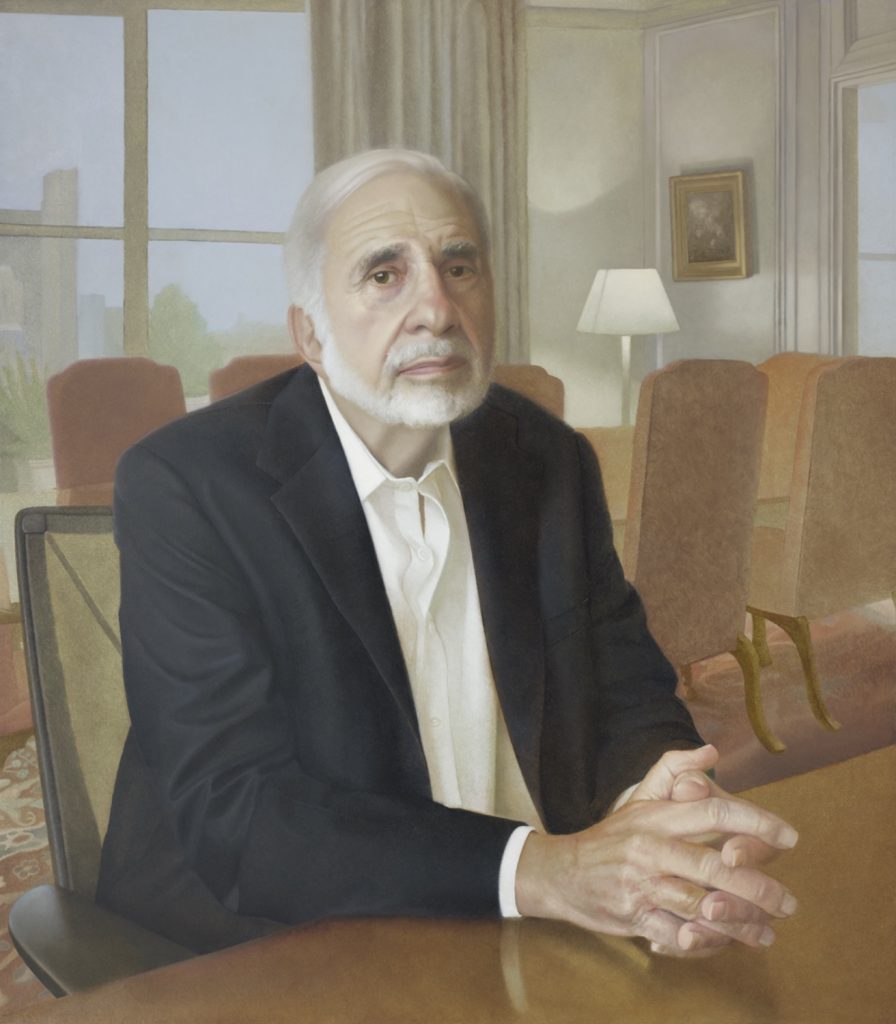 Carl Icahn, Oil on Panel, 32 x 28 inches, 2019