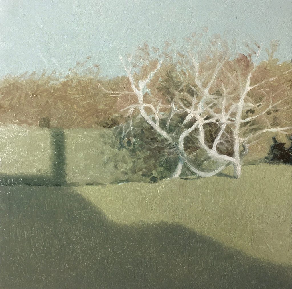 Chimney Shadow, Oil on Panel, 4 x 4 inches, 2019