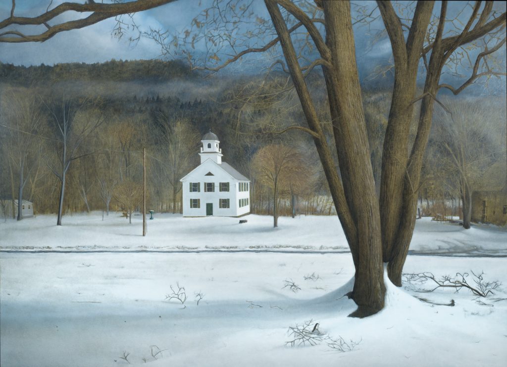 Vermont Church, Oil on Panel, 42 x 58 inches, 2018