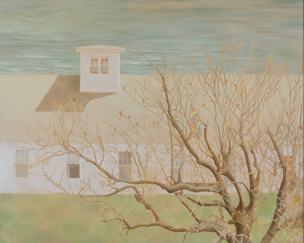 Cupola with Tree, Oil on Panel, 36 x 48 inches, 2022