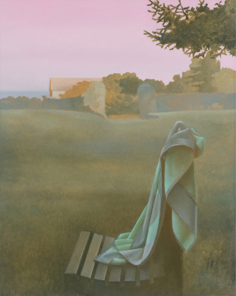 Towel in the Shade, Oil on Panel, 25 x 19.5 inches, 2022