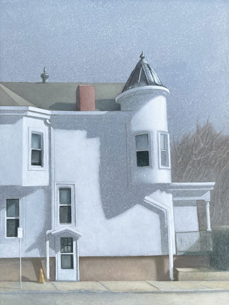 Urban Castle Study, Oil on Panel, 8 x 6 inches, 2023
