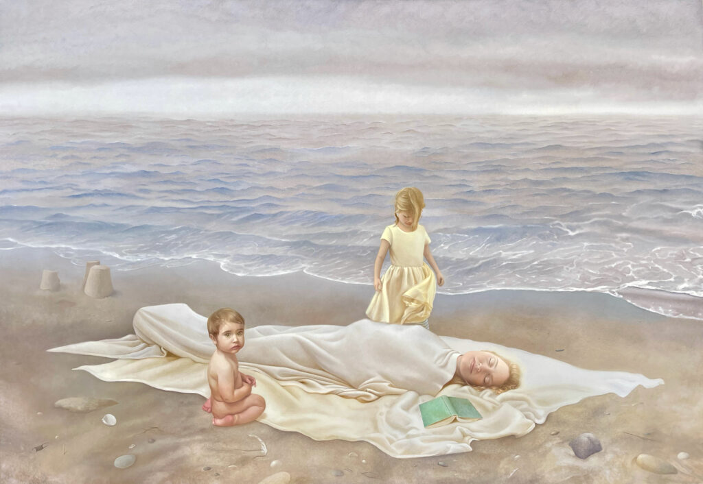 While She Dreams, Oil on Linen, 54 x 78 inches, 2024