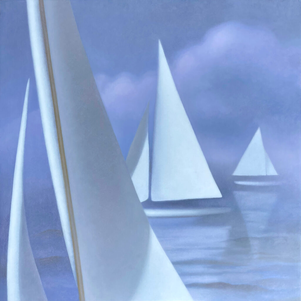 Close to the Wind, Oil on Panel, 18 x 18 inches, 2024