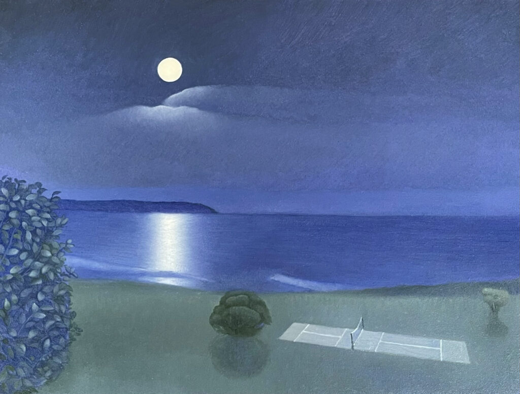 By the Light of the Moon, Oil on Panel, 6 x 8 inches, 2024