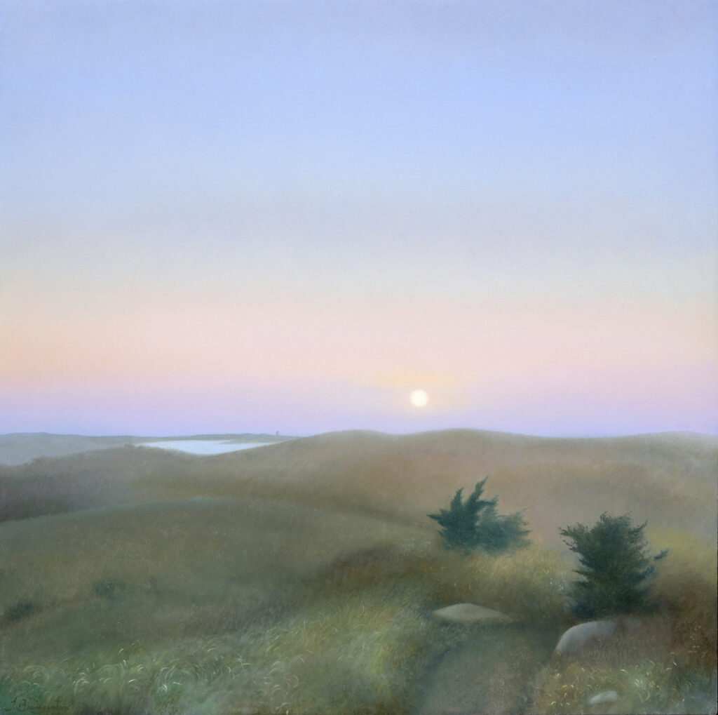West End Sunset, Oil on Panel, 18 x 18 inches, 2026
